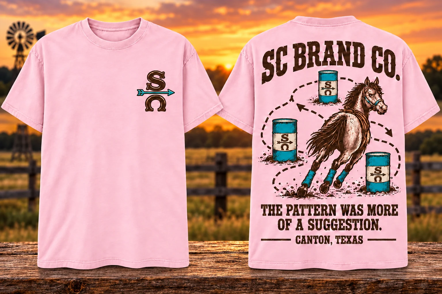 Pattern Suggestion in Light Pink — front and back shirt views