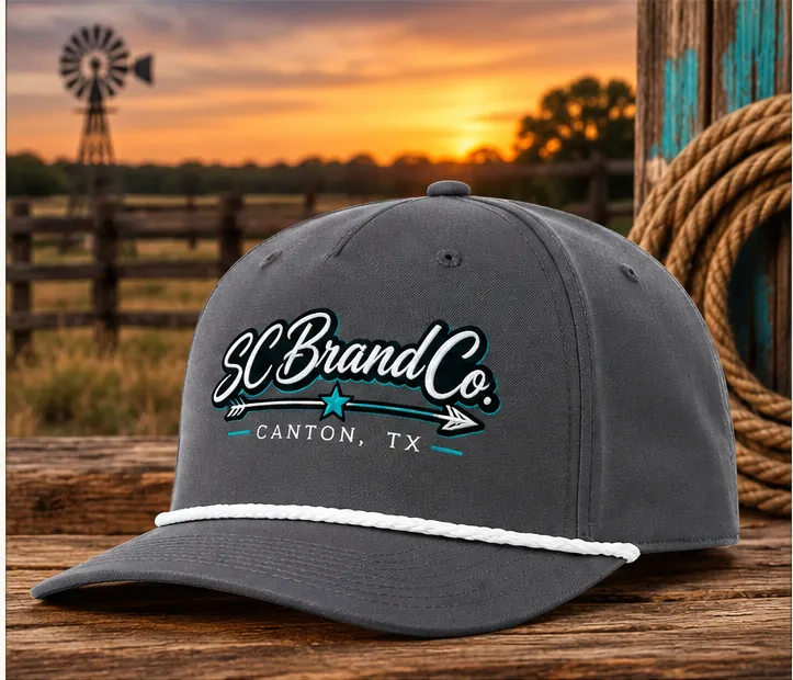 Dark Grey / White Rope Cap by SC Brand Co.
